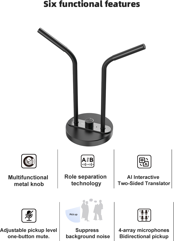 HAOKAI M20 4-Array Dual Directional Microphone 6 Key Features