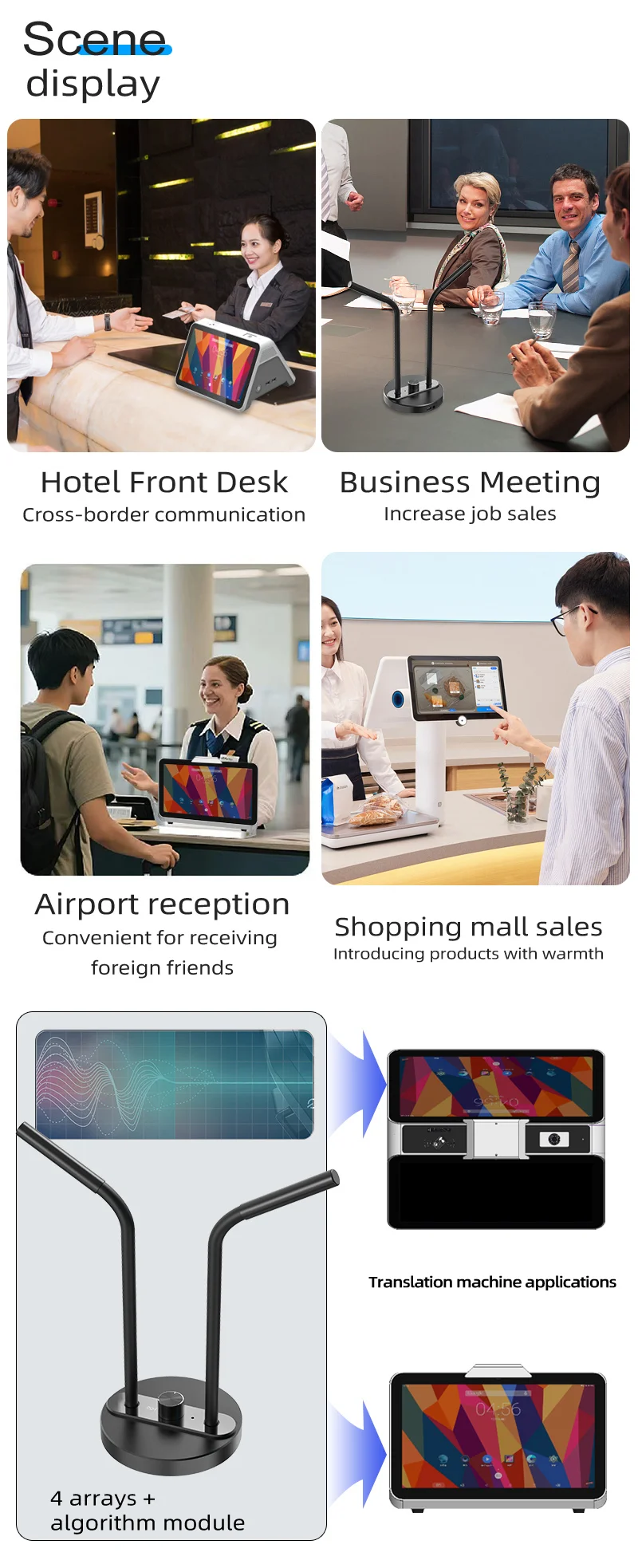 HK-M20 voice separation microphone application scenarios for bank hotel and kiosks