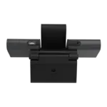K100 AI interactive webcam rear view showing standard 1/4-inch tripod screw thread, Type-C port, and 3.5mm jack