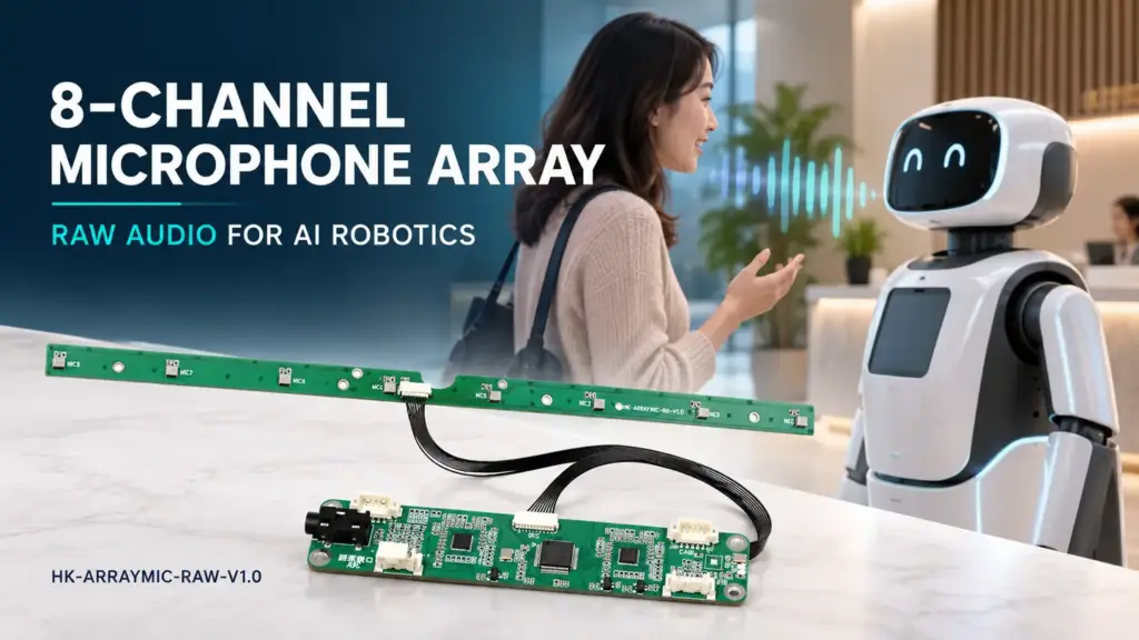 HK-ARRAYMIC-RAW-V1.0: Advanced 8-Channel Microphone Array Module for AI & Intelligent Robotics